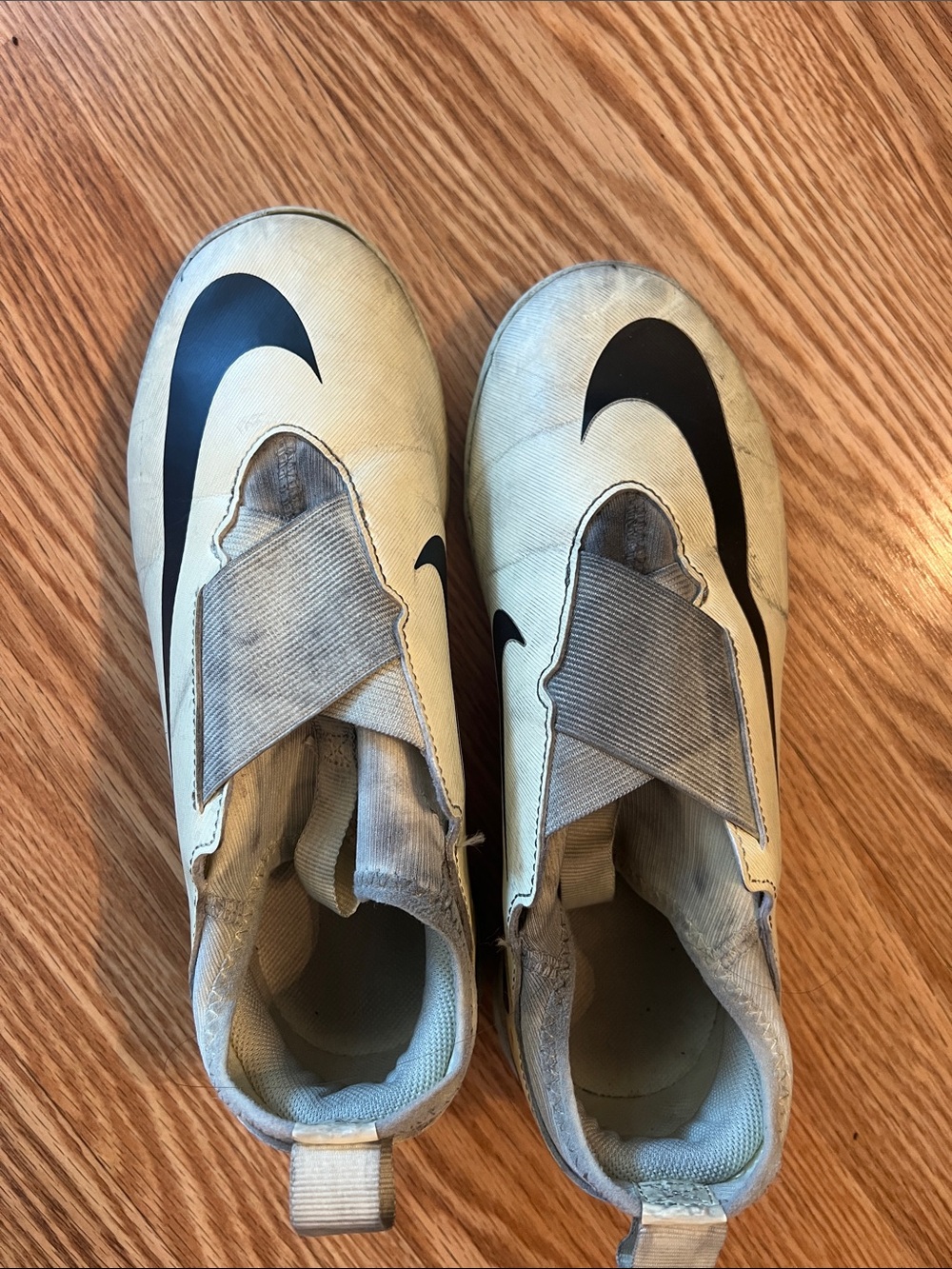 Nike Kids White and Black Slip-On Soccer Sneakers